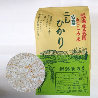 【毎回１０％増量】特別栽培米コシヒカリ(白米)10kg　定期6回コース